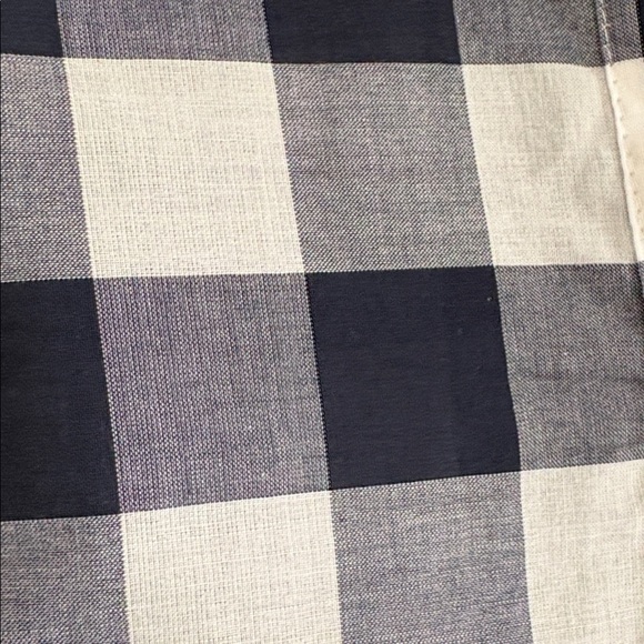 J. Crew Navy and White Checkered 1/2 button down top - Picture 5 of 6